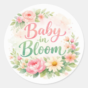 Adesivo Chá de Bebê Menina Floral Baby in Bloom