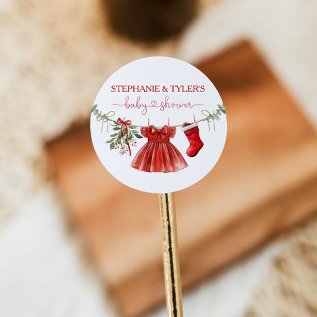 Adesivo Chá de Bebê Menina Natal Inverno (Criador carregado)