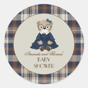Adesivo Chá de Bebê Menina Ursa Vintage