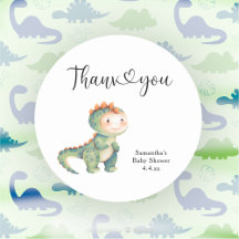 Chá de bebê menino dinossauro Obrigado
