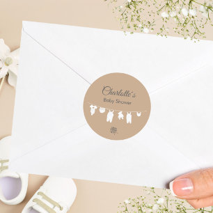 Adesivo Chá de Bebê Minimalista Areia Boho