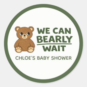Adesivo Chá de Bebê Minimalista e Neutro ao Gênero Urso de