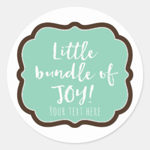 Adesivo Chá de Bebê Mint & Chocolate Brown Bundle of Joy