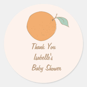 Adesivo Chá de Bebê Moderno Laranja Pequena Coisinha Fofa 