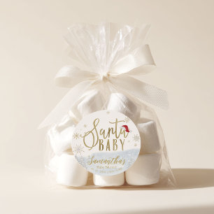 Adesivo Chá de Bebê Natal Inverno Santa Baby