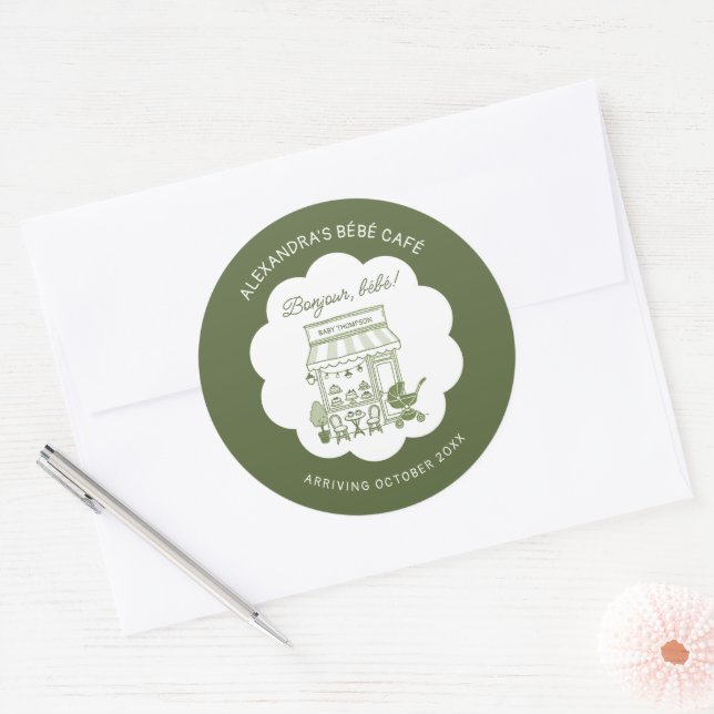 Adesivo Chá de Bebê Neutro Brunch Café Bebe (Envelope)