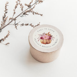 Adesivo Chá de Bebê Outonal de Abóbora & Flores Silvestres