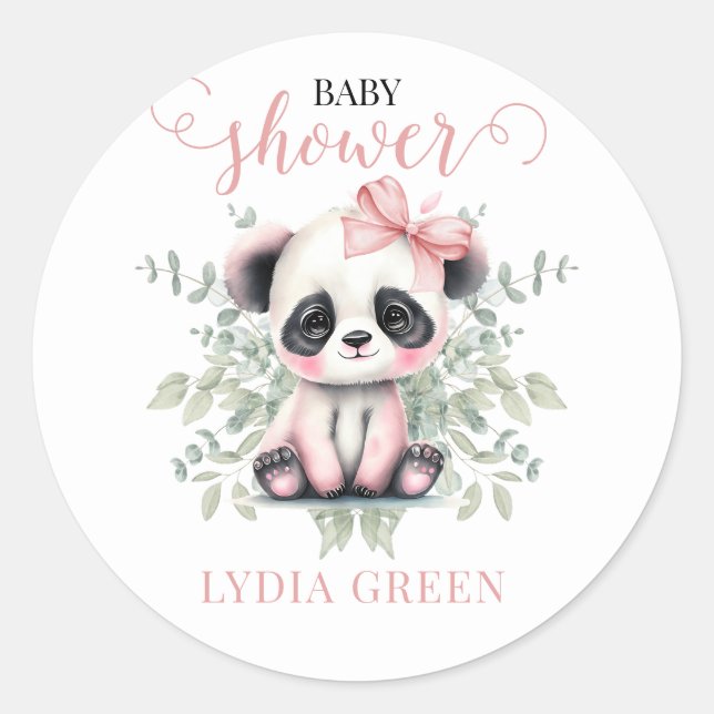 Adesivo Chá de bebê Panda verde Menina chá de bebê (Frente)
