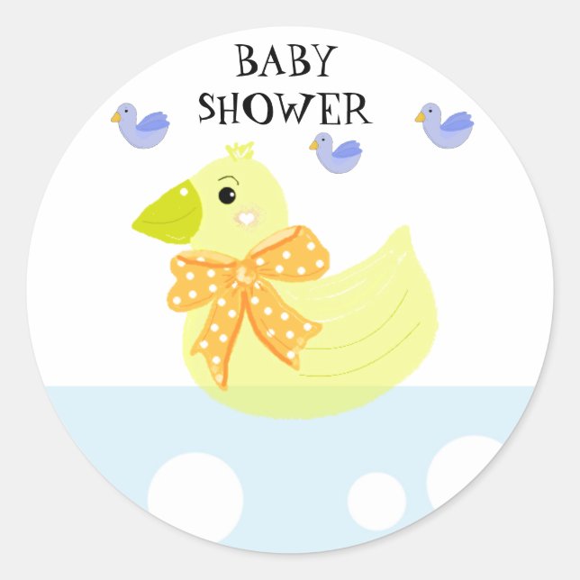 Adesivo Chá de Bebê Pato Amarelo (Frente)