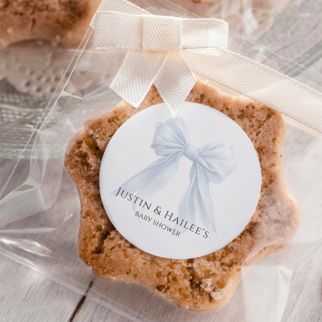 Adesivo Chá de Bebê Personalizado Menina com Laço Branco C (Criador carregado)