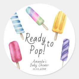 Adesivo Chá de bebê Popsicle aquarela