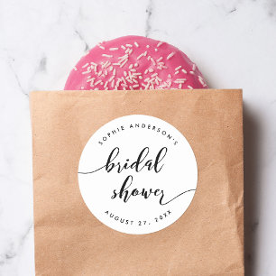 Adesivo Chá de Bebê Preto e Branco com Script Relaxante