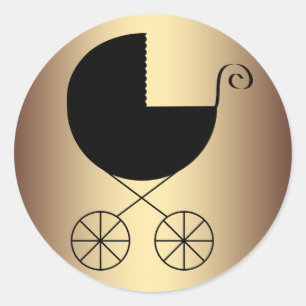 Adesivo Chá de Bebê Preto e Dourado Elegante