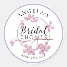 Adesivo Chá de Bebê Rosa Lavanda Flor de Lilás Nupcial