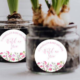 Adesivo Chá de Bebê Rosa "Watch me Grow" (Vê-me Crescer) F