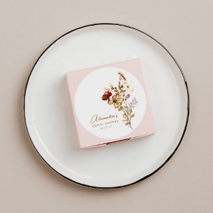 Adesivo Chá de Bebê Rústico Boho Terra Natureza Botânica