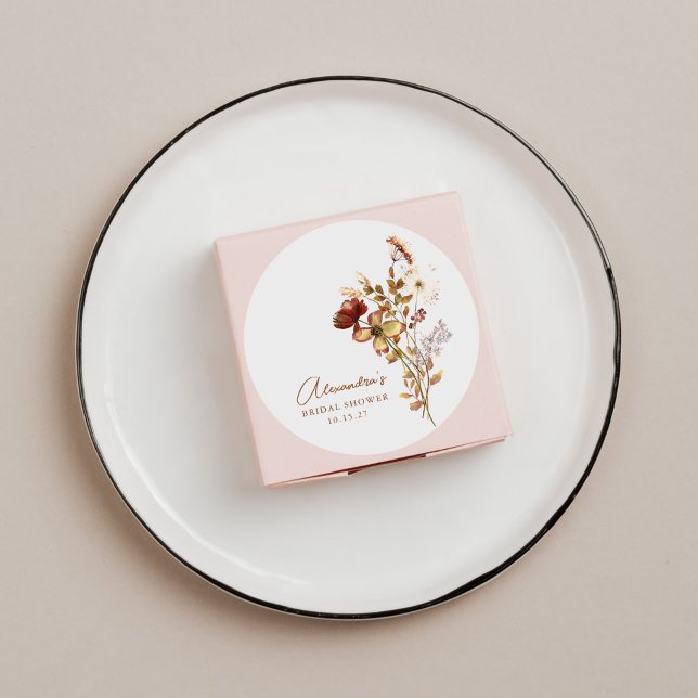 Adesivo Chá de Bebê Rústico Boho Terroso Botânico da Natur (Criador carregado)