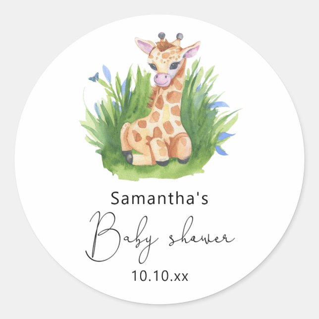 Adesivo Chá de bebê Safari Girafa (Frente)