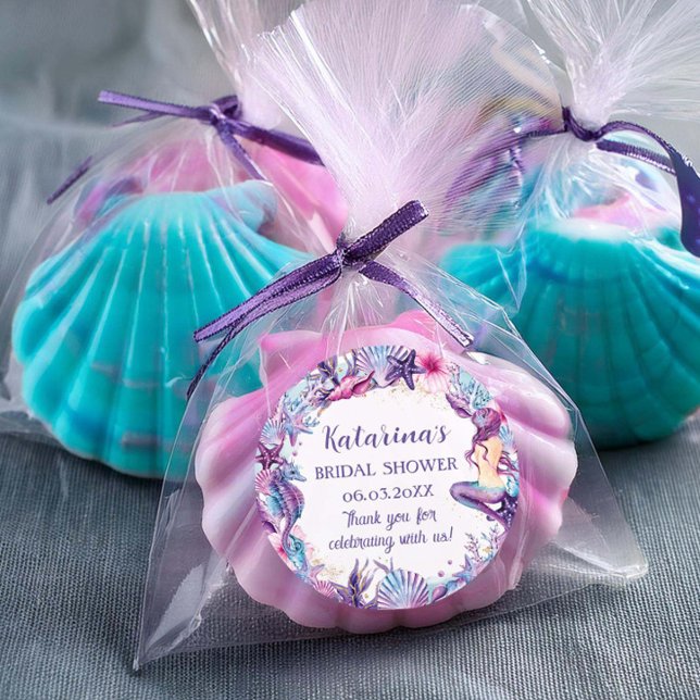 Adesivo Chá de Bebê Sereia Debaixo do Mar Turquesa Roxo (Criador carregado)