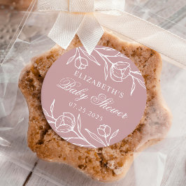 Adesivo Chá de Bebê Sketched Floral Rosa Poeirento