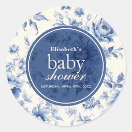 Adesivo Chá de Bebê Something Blue Floral French Toile