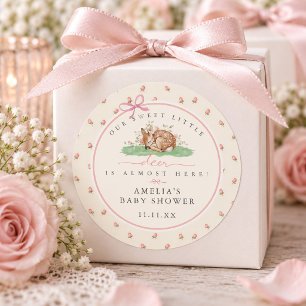 Adesivo Chá de Bebê Sweet Little Deer Rosebud