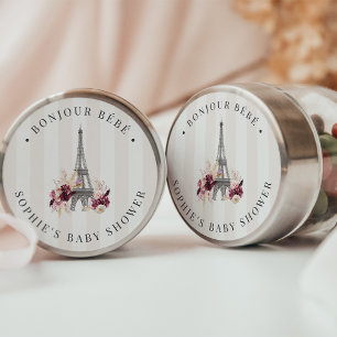 Adesivo Chá de Bebê Tema Paris Bonjour Bébé