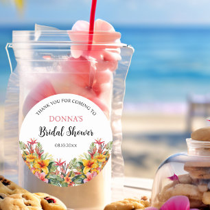 Adesivo Chá de Bebê Tropical Luau Havaiano