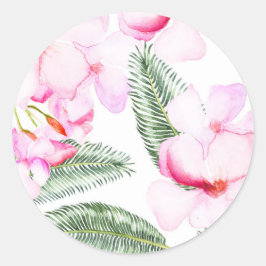 Adesivo Chá de Bebê Tropical Oasis Rosa Verde Havaiano
