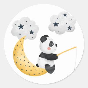 Adesivo Chá de Bebê Twinkle Twinkle Panda Fofo Aquarela