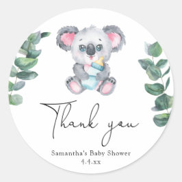 Adesivo Chá de bebê urso koala obrigado