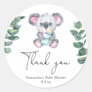 Adesivo Chá de bebê urso koala obrigado