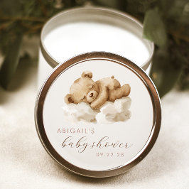 Adesivo Chá de Bebê Urso Teddy Aquarela Fofa