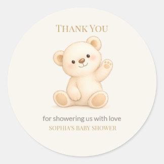 Adesivo Chá de Bebê Urso Teddy Boho