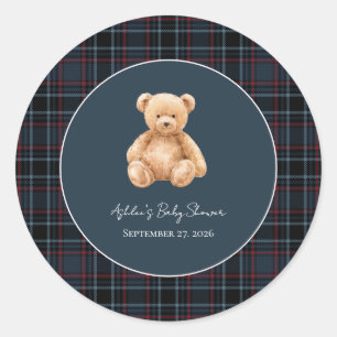 Adesivo Chá de Bebê Urso Teddy Clássico Elegante