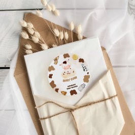 Adesivo Chá de Bebê Vaca Boho