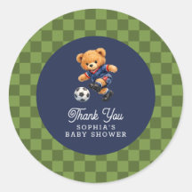 Chá de Bebê Xadrez Urso de Pelúcia Futebol Retrô