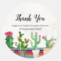 Chá de Casais Cactus Obrigado Sticker