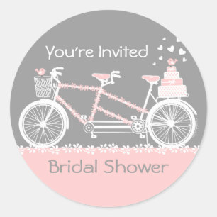 Adesivo Chá de casamento de Bicicleta de Tandem