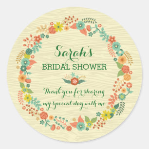 Adesivo Chá de casamento nupcial da grinalda floral