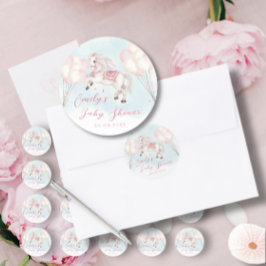 Adesivo Chá de estrelas de balões cor-de-rosa, bebê bebezi