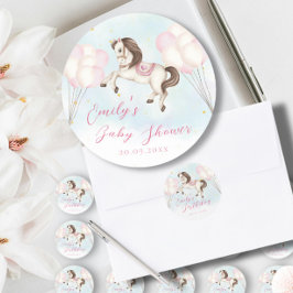 Adesivo Chá de estrelas de balões cor-de-rosa, bebê bebezi