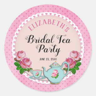 Adesivo Chá de Festa de Chá Bridal, Estilo de Algodão R