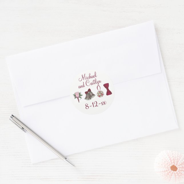 Adesivo Chá de Festa de noivado de Casamento Personalizado (Envelope)
