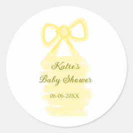 Adesivo Chá de fraldas amarelo arco aquarela elegante mode