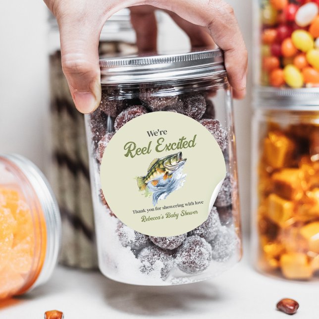 Adesivo Chá de fraldas Animado De Pesca Com Enguia Verde (Criador carregado)