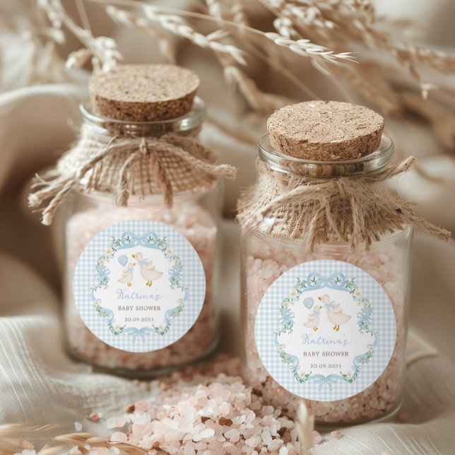 Adesivo Chá de fraldas Arco Floral  Azul de Ganso bobo (Criador carregado)