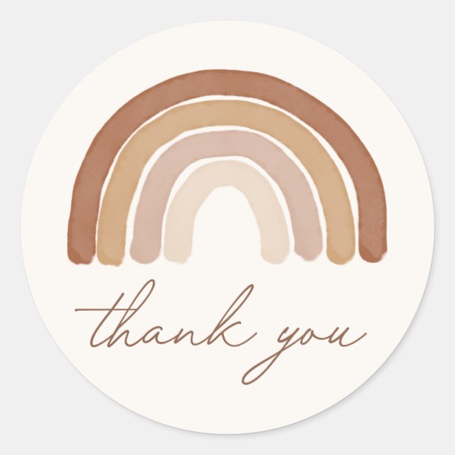 Adesivo Chá de fraldas Arco-Íris Boho Terracotta (Frente)