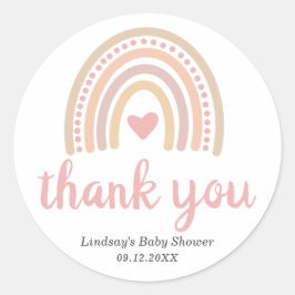 Adesivo Chá de fraldas Arco-Íris de Boho Bonito, Coração R