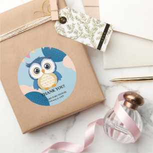 Adesivo Chá de fraldas Azul Adorável Woodland Baby Owen